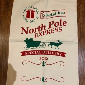 Christmas Burlap Bags -North Pole Express - 4 Bags
